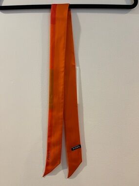 AKRIS Silk Twilly scarf tie orange and red-orange